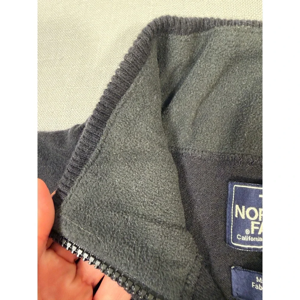 The North Face Mens XL Black Wool Blend Quarter Zip Pullover Sweater Mock Neck